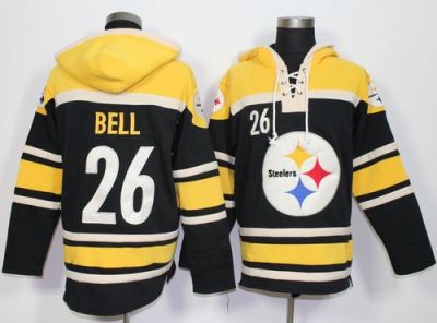 Nike Pittsburgh Steelers #26 Le'Veon Bell Black Sawyer Hooded Sweatshirt NFL Hoodie