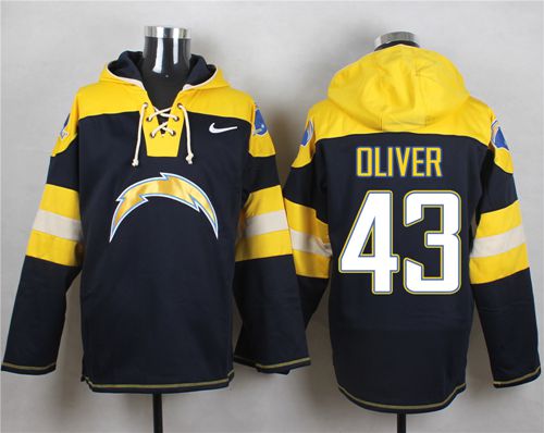 Nike San Diego Chargers #43 Branden Oliver Navy Blue Player Pullover NFL Hoodie