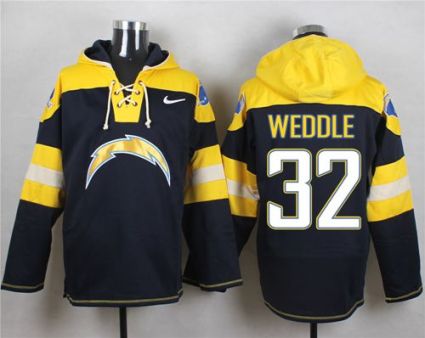 Nike San Diego Chargers #32 Eric Weddle Navy Blue Player Pullover NFL Hoodie