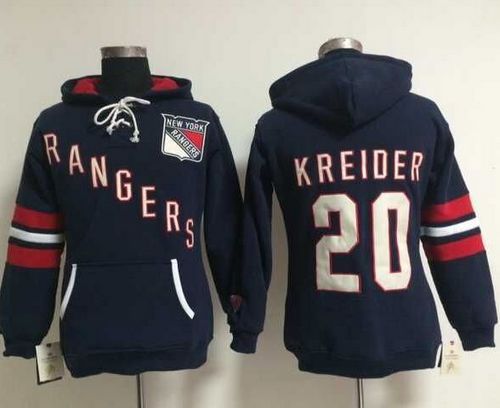 Women New York Rangers #20 Chris Kreider Navy Blue Old Time Heidi NHL Hoodie Women New York Rangers #20 Chris Kreider Navy Blue Old Time Heidi NHL Hoodie
