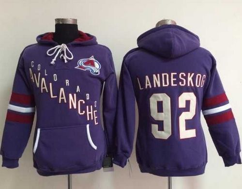 Women Colorado Avalanche #92 Gabriel Landeskog Purple Old Time Heidi NHL Hoodie