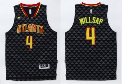 Atlanta Hawks #4 Paul Millsap Black Swingman Stitched NBA Jersey