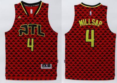 Atlanta Hawks #4 Paul Millsap Red Swingman Stitched NBA Jersey