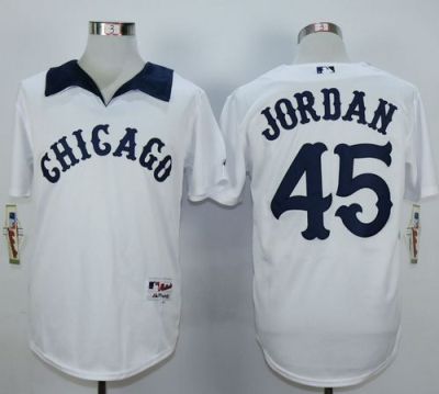 Chicago White Sox #45 Michael Jordan White 1976 Turn Back The Clock Stitched MLB Jersey