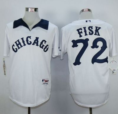 Chicago White Sox #72 Carlton Fisk White 1976 Turn Back The Clock Stitched MLB Jersey