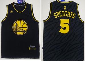 Golden State Warriors #5 Marreese Speights Black Precious Metals Fashion Stitched NBA Jersey
