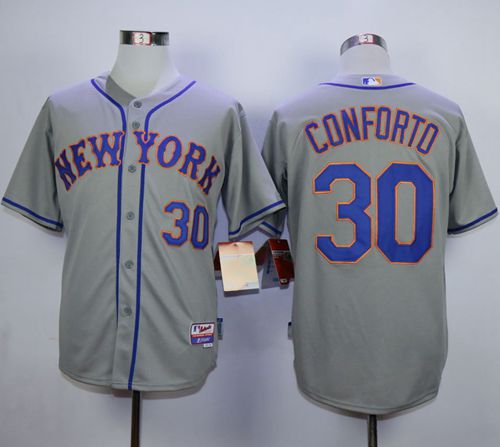 New York Mets #30 Michael Conforto Grey Road Cool Base Stitched MLB Jersey
