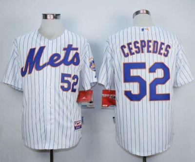 New York Mets #52 Yoenis Cespedes White Home Cool Base Stitched MLB Jersey
