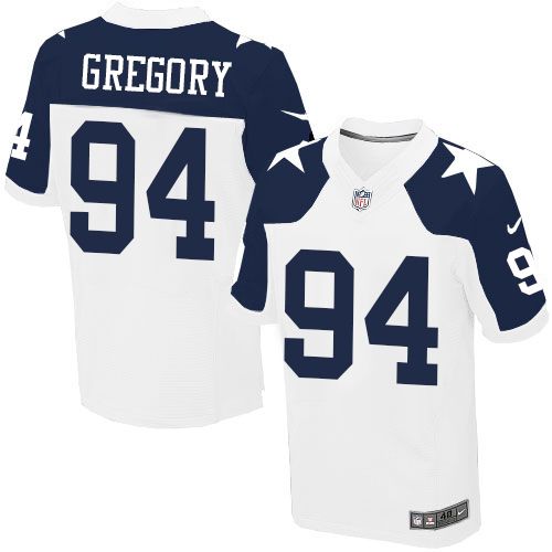 Nike Dallas Cowboys #94 Randy Gregory White Thanksgiving Throwback Men's Stitched NFL Elite Jersey