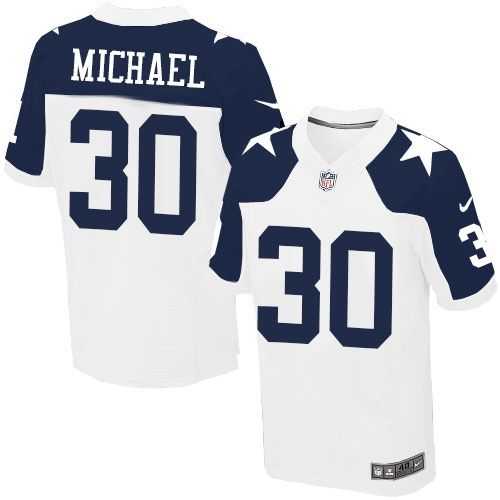 Nike Dallas Cowboys #30 Christine Michael White Thanksgiving Throwback Men's Stitched NFL Elite Jersey