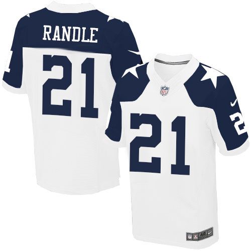 Nike Dallas Cowboys #21 Joseph Randle White Thanksgiving Throwback Men's Stitched NFL Elite Jersey