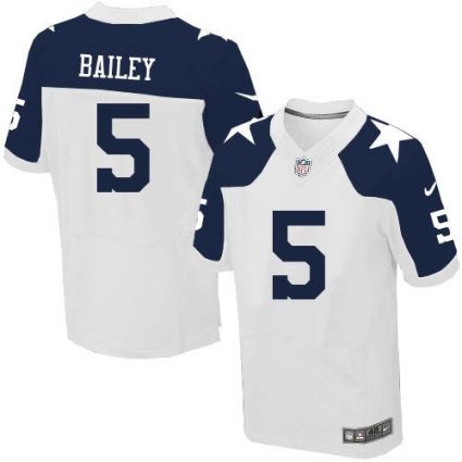 Nike Dallas Cowboys #5 Dan Bailey White Thanksgiving Throwback Men's Stitched NFL Elite Jersey