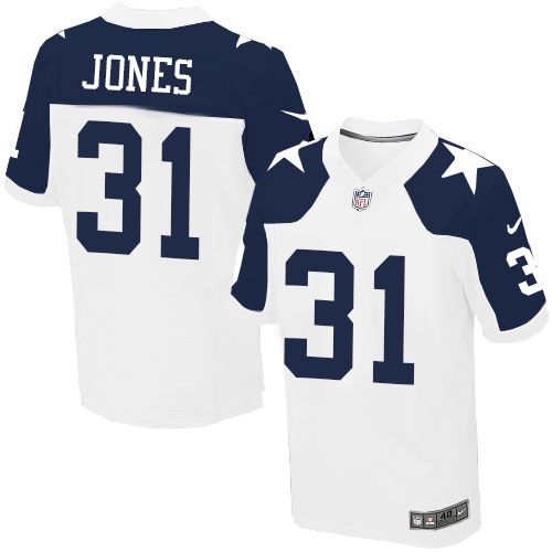 Nike Dallas Cowboys #31 Byron Jones White Thanksgiving Throwback Men's Stitched NFL Elite Jersey