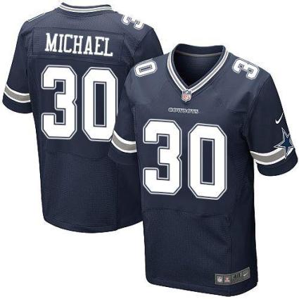 Nike Dallas Cowboys #30 Christine Michael Navy Blue Team Color Men's Stitched NFL Elite Jersey