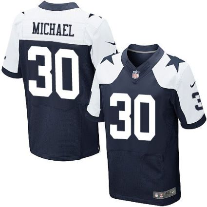 Nike Dallas Cowboys #30 Christine Michael Navy Blue Thanksgiving Throwback Men's Stitched NFL Elite Jersey