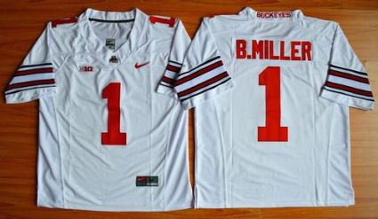 Ohio State Buckeyes #1 Braxton Miller White Limited Stitched NCAA Jersey