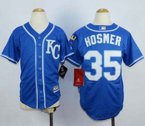 Youth Royals #35 Eric Hosmer Blue Alternate 2 Cool Base Stitched MLB Jersey