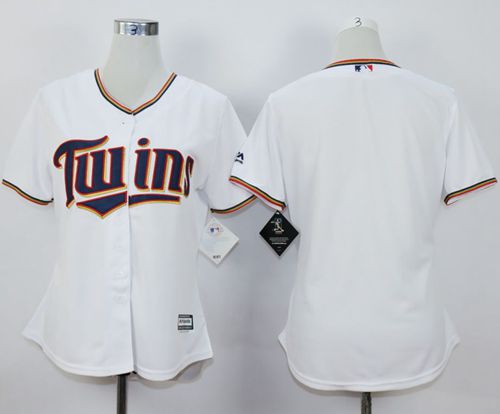 Women Twins Blank White Home Stitched MLB Jersey