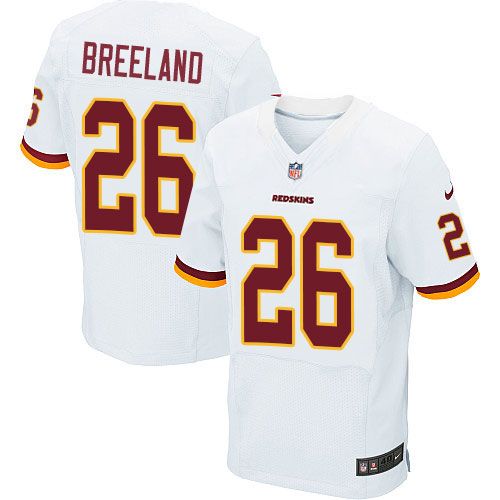 Nike Washington Redskins #26 Bashaud Breeland White Men's Stitched NFL Elite Jersey