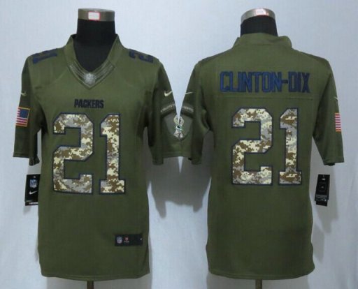 Nike Green Bay Packers #21 Ha Ha Clinton-Dix Green Salute To Service Limited Jersey