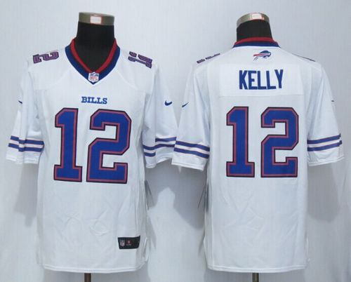 Nike Buffalo Bills #12 Jim Kelly White Men's Stitched NFL Limited Jersey