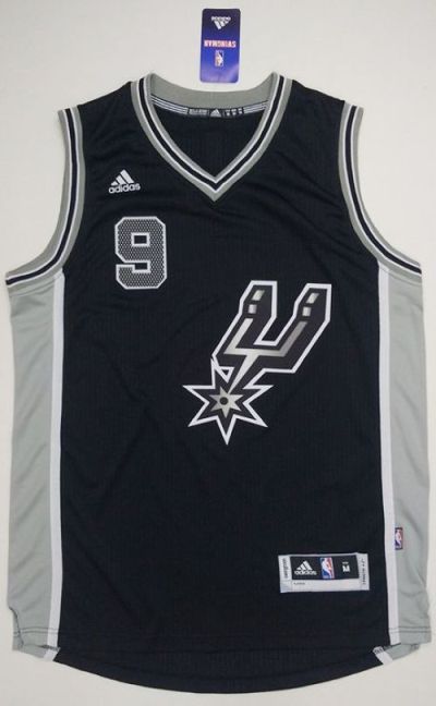 San Antonio Spurs #9 Tony Parker Black New Road Stitched NBA Jersey