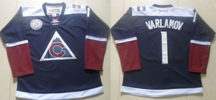 Colorado Avalanche #1 Semyon Varlamov Navy Blue Alternate Stitched NHL Jersey
