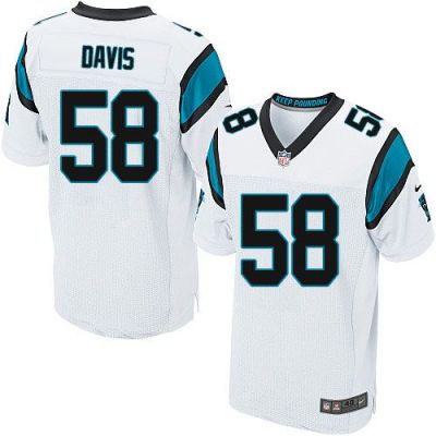 Nike Carolina Panthers #58 Thomas Davis White Men's Stitched NFL Elite Jersey