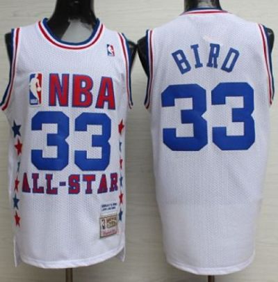 Boston Celtics #33 Larry Bird White Mitchell And Ness 1990 All Star Stitched NBA Jersey