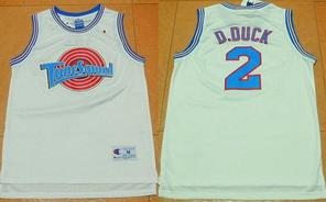 Space Jam Tune Squad #2 Daffy Duck White Stitched NBA Jersey