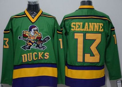 Ducks #13 Teemu Selanne Green CCM Throwback Stitched NHL Jersey Ducks #13 Teemu Selanne Green CCM Throwback Stitched NHL Jersey