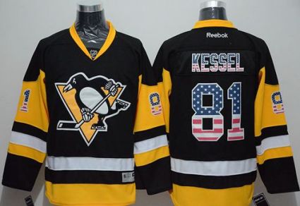 Pittsburgh Penguins #81 Phil Kessel Black Alternate USA Flag Fashion Stitched NHL Jersey