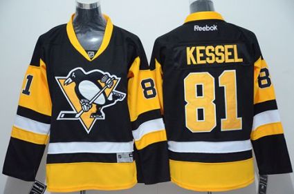 Youth Pittsburgh Penguins #81 Phil Kessel Black Alternate Stitched NHL Jersey
