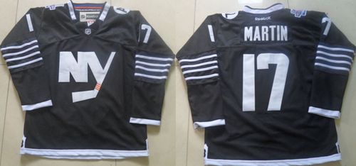 New York Islanders #17 Matt Martin Black Alternate Stitched NHL Jersey