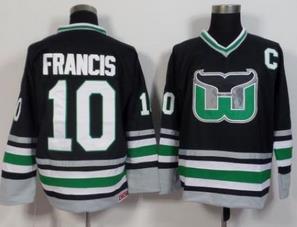 Hartford Whalers #10 Ron Francis Black CCM Throwback Stitched NHL Jersey