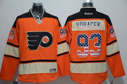 Philadelphia Flyers #93 Jakub Voracek Orange Alternate USA Flag Fashion Stitched NHL Jersey