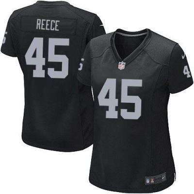 Women Nike Raiders #45 Marcel Reece Black Team Color Stitched NFL Elite Jersey