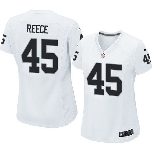Women Nike Raiders #45 Marcel Reece White Stitched NFL Elite Jersey