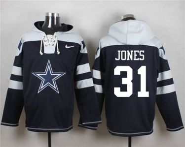 Nike Dallas Cowboys #31 Byron Jones Navy Blue Player Pullover NFL Hoodie
