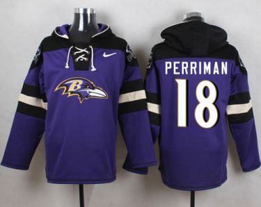 Nike Baltimore Ravens #18 Breshad Perriman Purple Player Pullover NFL Hoodie