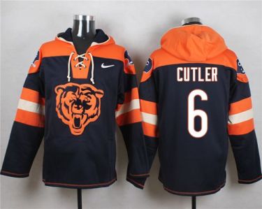 Nike Chicago Bears #6 Jay Cutler Navy Blue Player Pullover NFL Hoodie