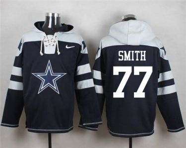 Nike Dallas Cowboys #77 Tyron Smith Navy Blue Player Pullover NFL Hoodie