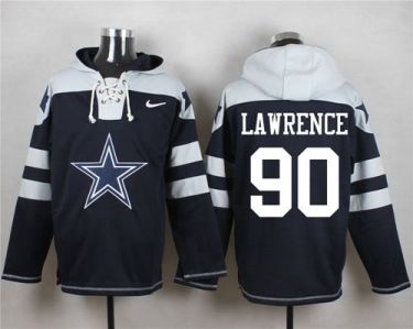 Nike Dallas Cowboys #90 Demarcus Lawrence Navy Blue Player Pullover NFL Hoodie