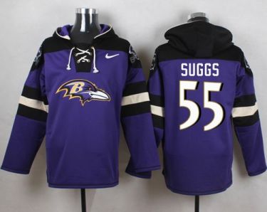Nike Baltimore Ravens #55 Terrell Suggs Purple Player Pullover NFL Hoodie