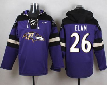 Nike Baltimore Ravens #26 Matt Elam Purple Player Pullover NFL Hoodie