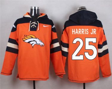 Nike Denver Broncos #25 Chris Harris Jr Orange Player Pullover NFL Hoodie