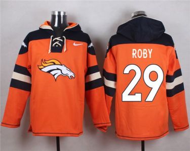 Nike Denver Broncos #29 Bradley Roby Orange Player Pullover NFL Hoodie