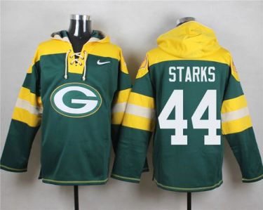Nike Green Bay Packers #44 James Starks Green Player Pullover NFL Hoodie