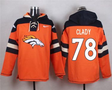 Nike Denver Broncos #78 Ryan Clady Orange Player Pullover NFL Hoodie