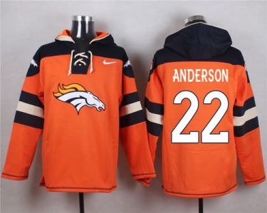 Nike Denver Broncos #22 C.J. Anderson Orange Player Pullover NFL Hoodie